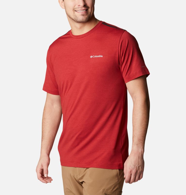 Thumbnail: T-shirt à col rond Tech Trail pour homme, Color: Mountain Red Heather, image 5