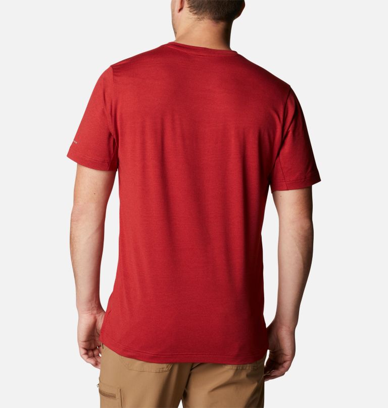 Thumbnail: T-shirt à col rond Tech Trail pour homme, Color: Mountain Red Heather, image 2