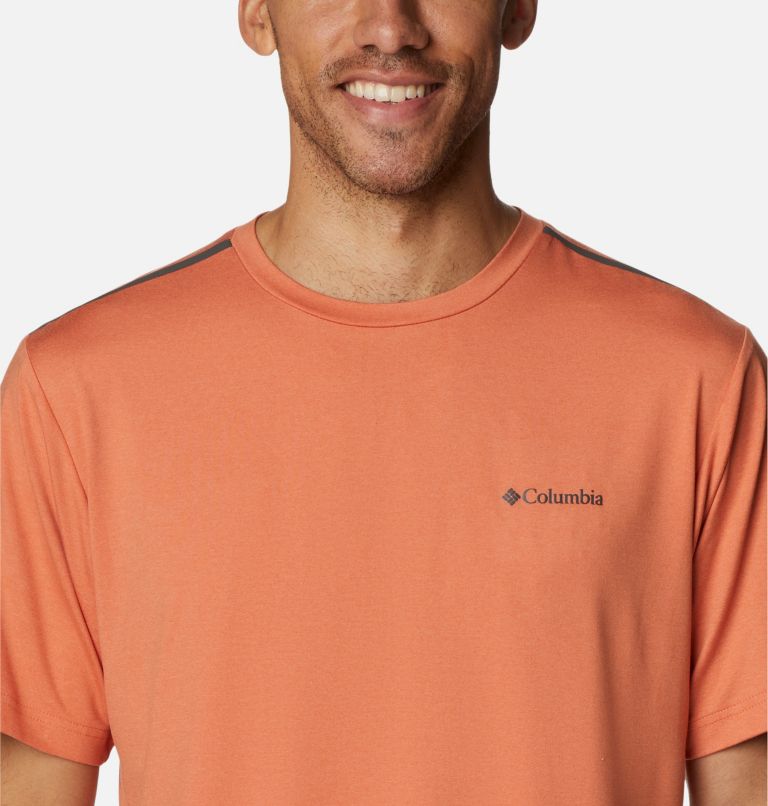Men's Tech Trail Crew Neck Shirt, Color: Desert Orange Heather, image 4