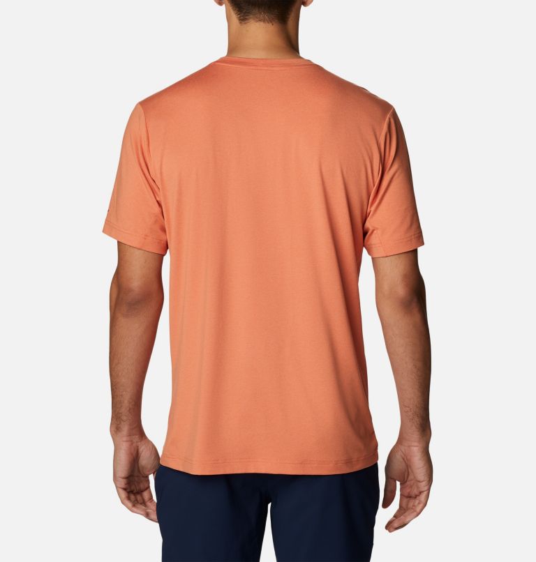 Men's Tech Trail Crew Neck Shirt, Color: Desert Orange Heather, image 2