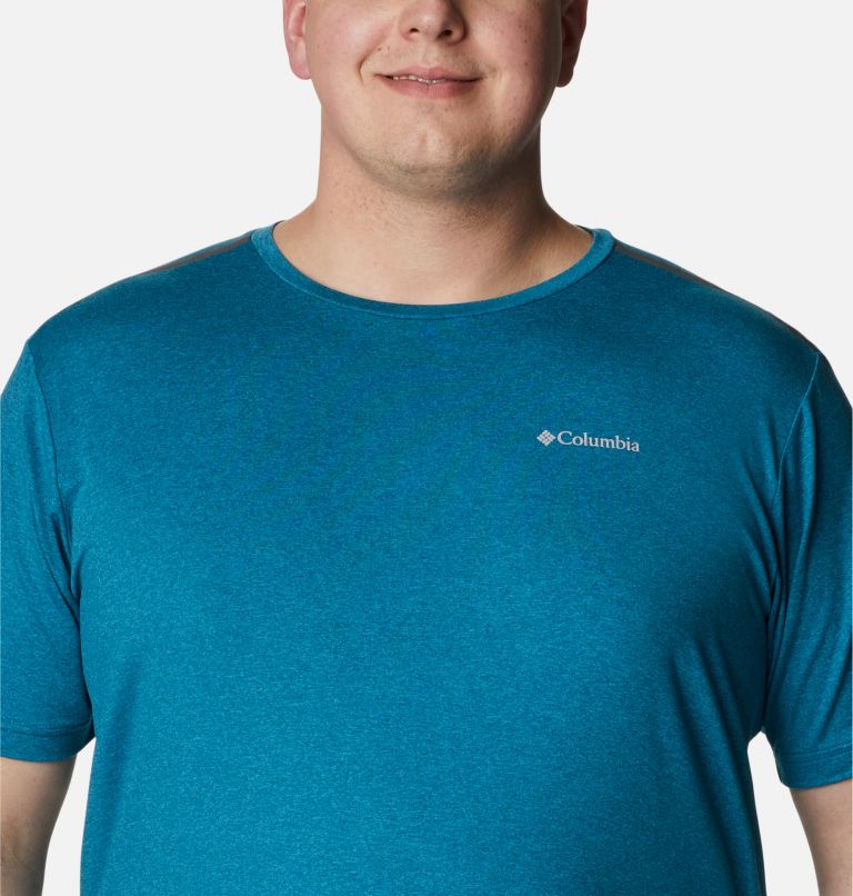 Men's Tech Trail Crew Neck Shirt - Big, Color: Deep Marine Heather