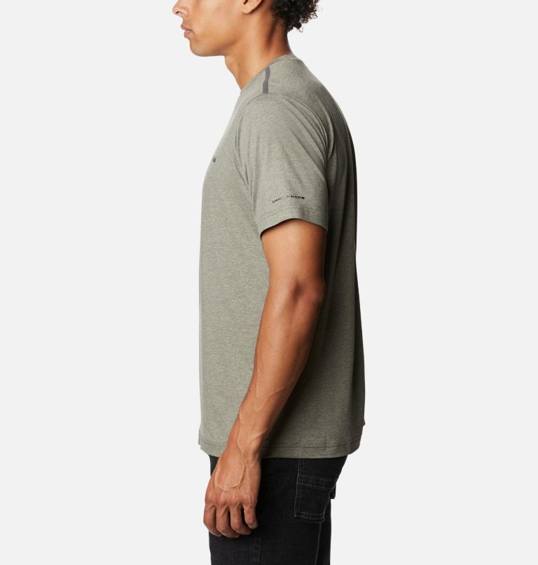 Men's Tech Trail Crew Neck Shirt - Tall, Color: Stone Green Heather, image 3