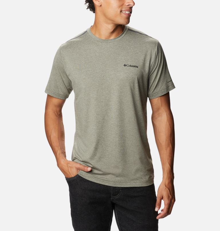 Thumbnail: T-shirt à col rond Tech Trail pour homme – Grandes tailles, Color: Stone Green Heather, image 1
