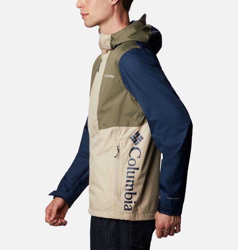 Thumbnail: Men's Inner Limits II Jacket, Color: Ancient Fossil, Coll Navy, Stone Green, image 3