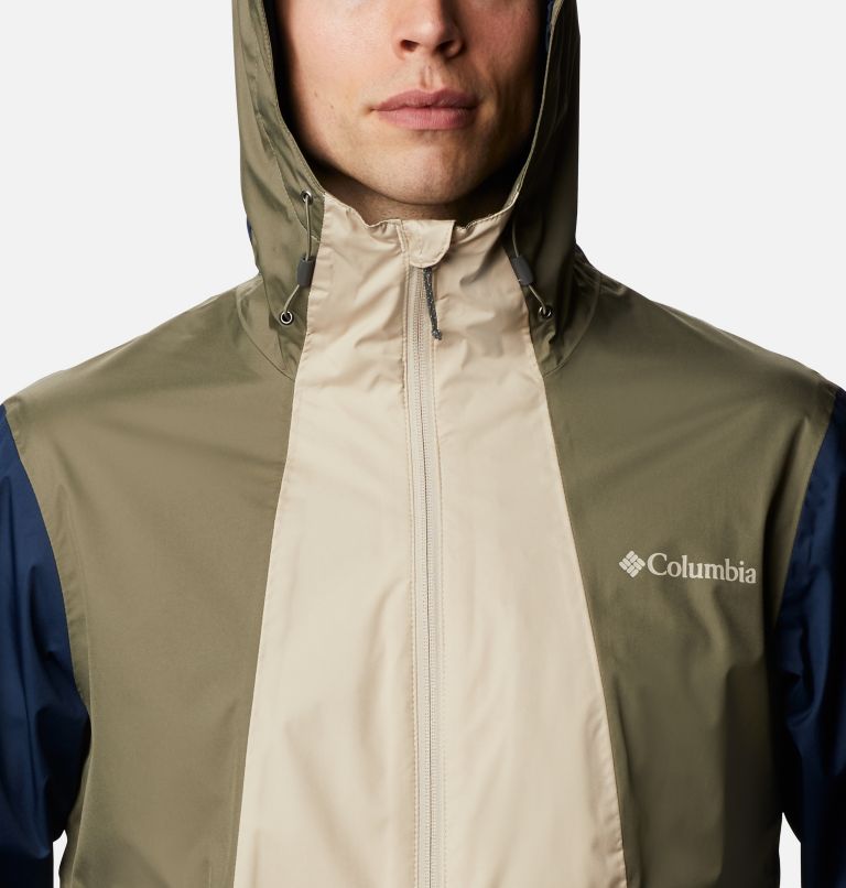 Men's Inner Limits II Jacket, Color: Ancient Fossil, Coll Navy, Stone Green, image 4