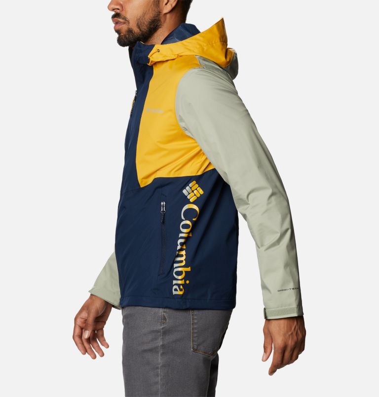 Men's Inner Limits II Jacket, Color: Collegiate Navy, Bright Gold, Safari, image 3
