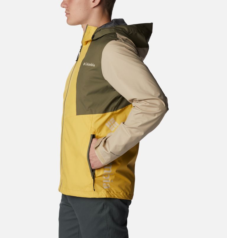 Men's Inner Limits II Waterproof  Jacket, Color: Golden Nugget, Stone Grn, Ancient Fossil, image 3