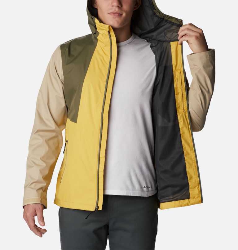 Thumbnail: Men's Inner Limits II Waterproof  Jacket, Color: Golden Nugget, Stone Grn, Ancient Fossil, image 5