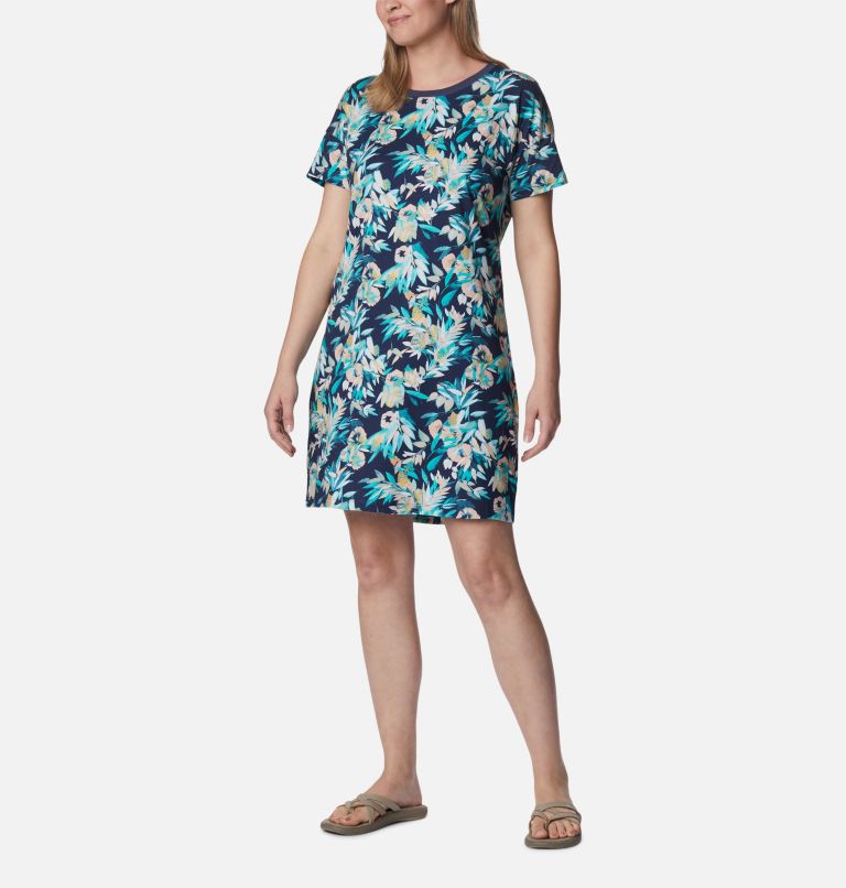 Women's Columbia Park Printed Dress, Color: Bright Aqua, Wisterian, image 5