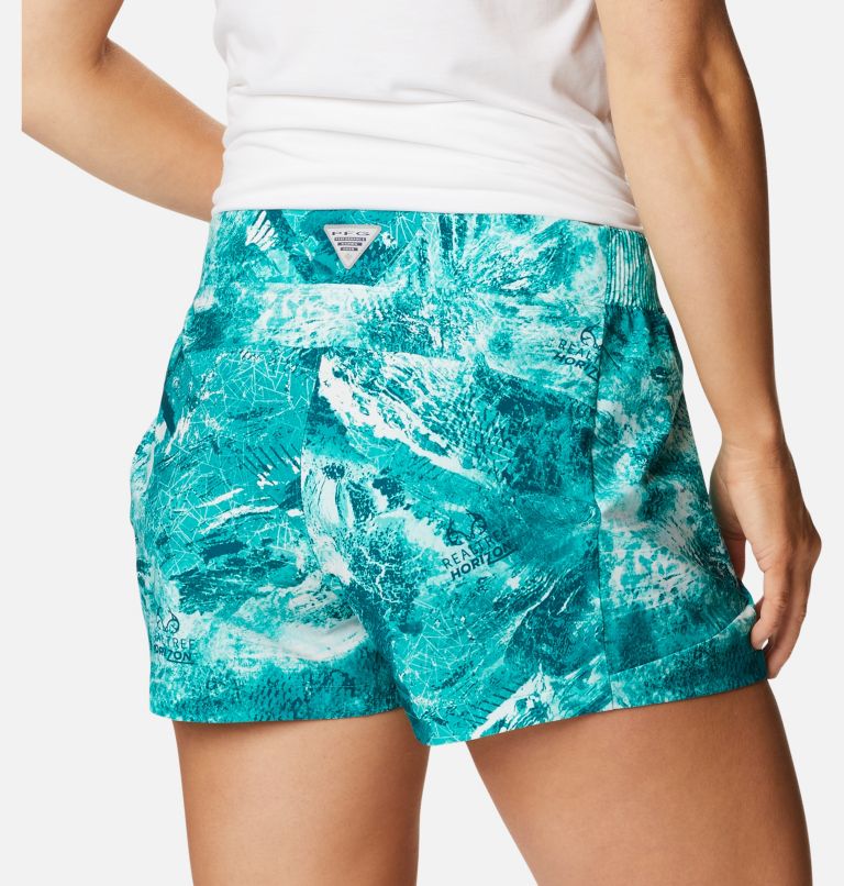 Women's PFG Tidal II Shorts, Color: Electric Turquoise Realtree Horizon, image 5