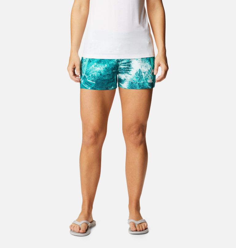 Women's PFG Tidal II Shorts, Color: Electric Turquoise Realtree Horizon, image 1