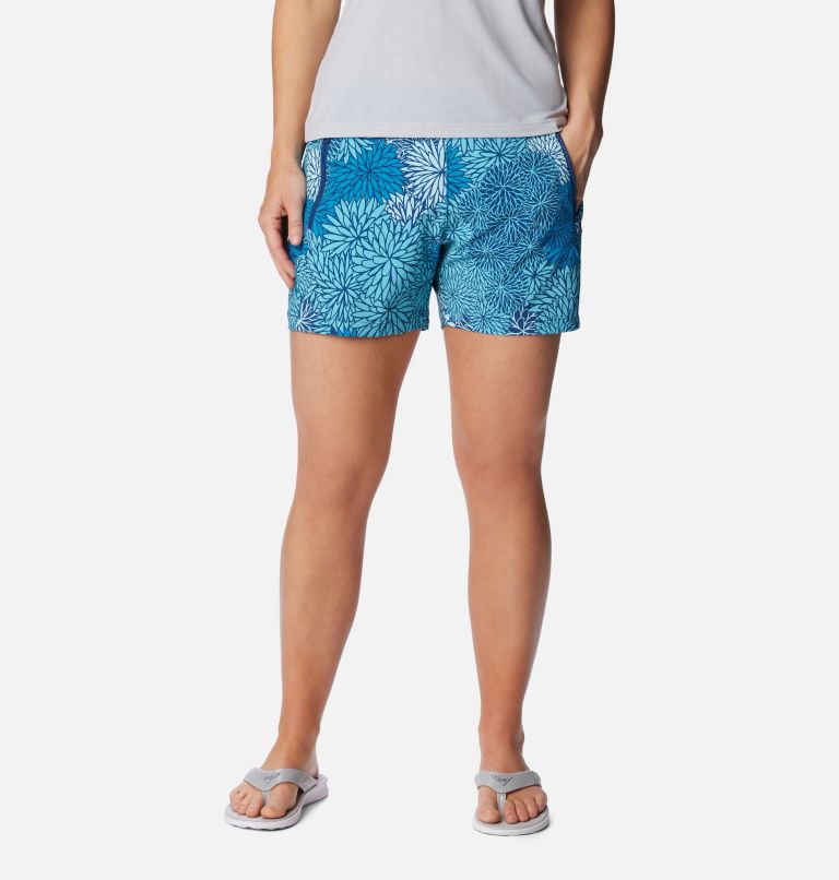 Women's PFG Tidal II Shorts, Color: Carbon, Anemones, image 1