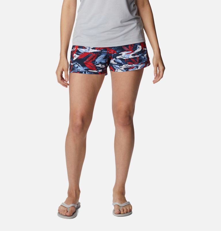 Thumbnail: Women's PFG Tidal II Shorts, Color: Red Spark Shorebreak, image 1