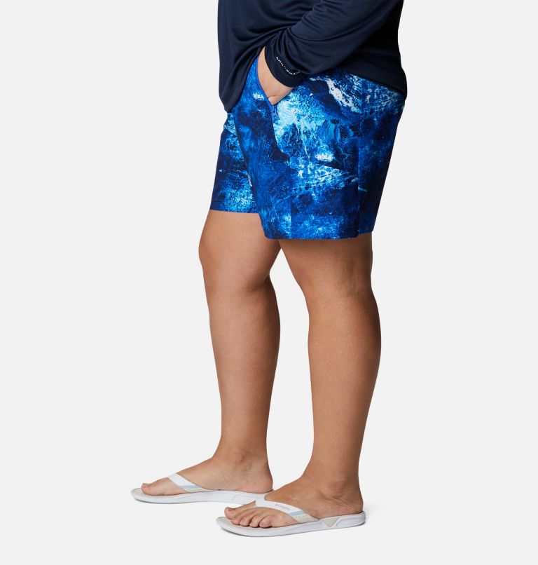 Women's PFG Tidal II Shorts - Plus Size, Color: Blue Macaw Realtree Horizon