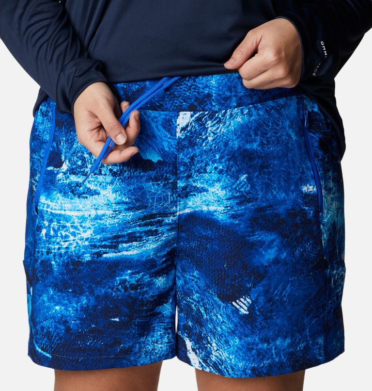 Women's PFG Tidal II Shorts - Plus Size, Color: Blue Macaw Realtree Horizon