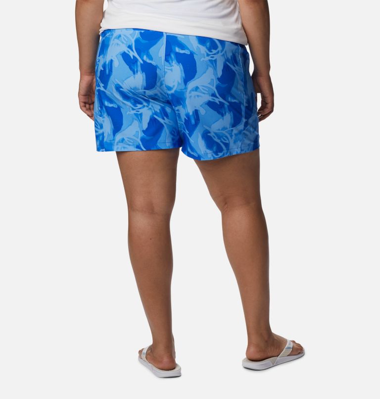 Thumbnail: Women's PFG Tidal II Shorts - Plus Size, Color: Blue Macaw, Auroras Print, image 2