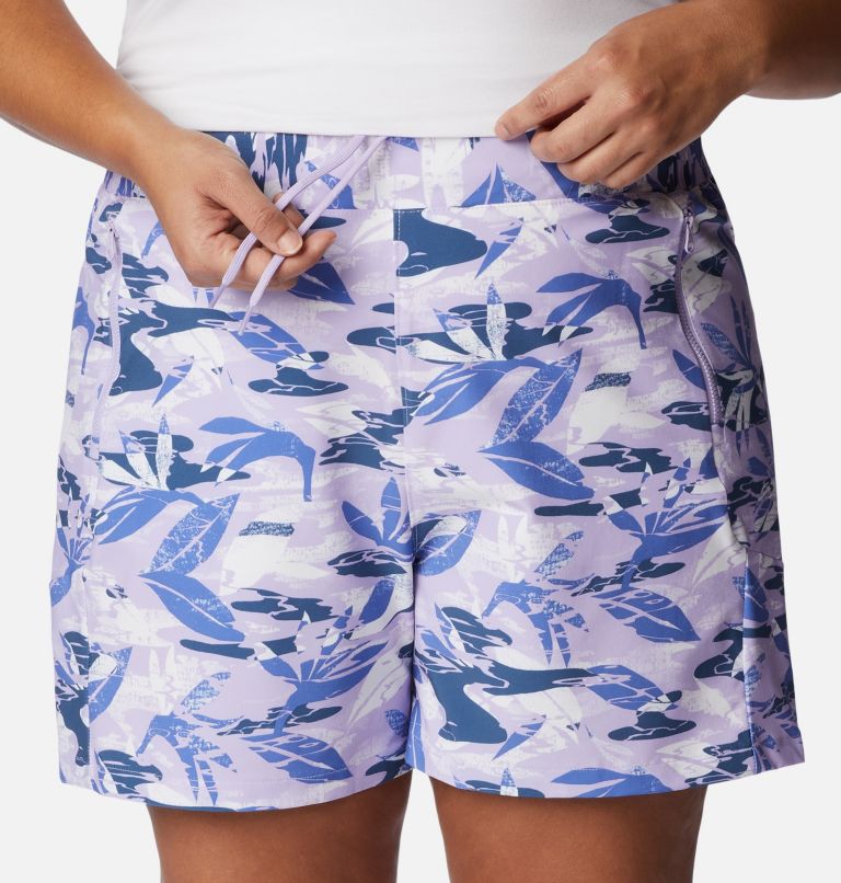 Women's PFG Tidal II Shorts - Plus Size, Color: Soft Violet Shorebreak, image 4