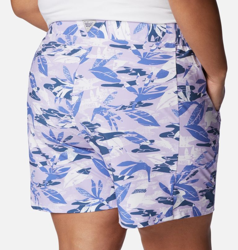 Women's PFG Tidal II Shorts - Plus Size, Color: Soft Violet Shorebreak, image 5