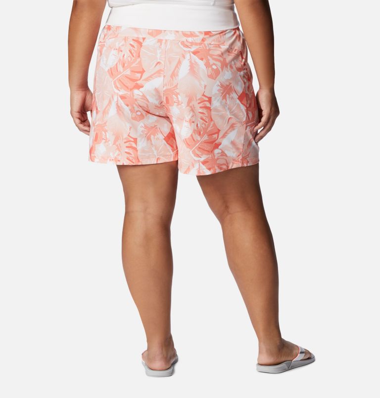 Thumbnail: Women's PFG Tidal II Shorts - Plus Size, Color: Corange Philo Palms, image 2