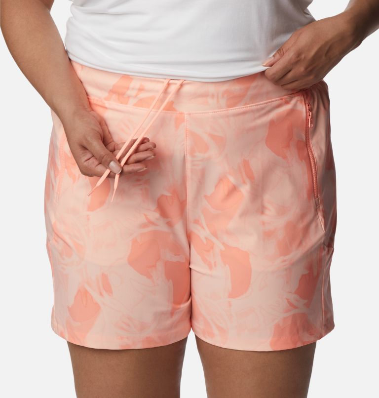 Women's PFG Tidal II Shorts - Plus Size, Color: Tiki Pink, Auroras Print, image 4