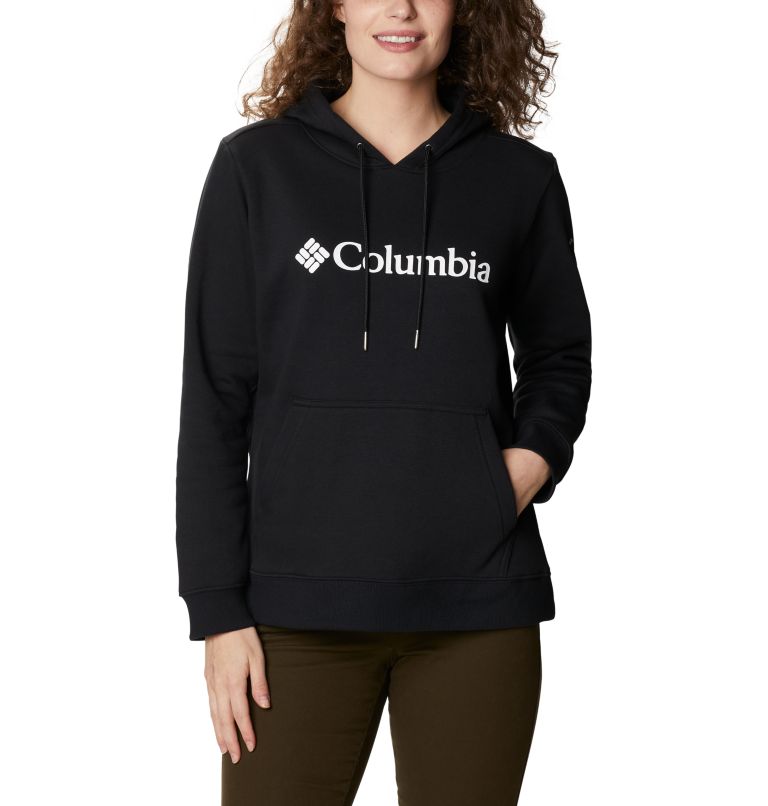 Sudadera con capucha con logotipo de Columbia para mujer, Color: Black