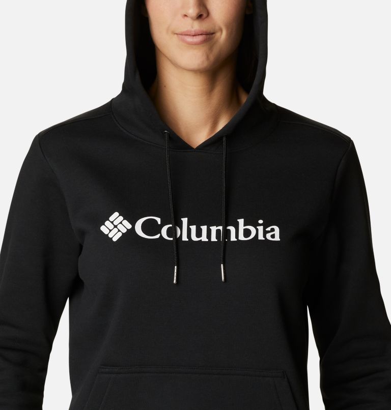 Sudadera con capucha con logotipo de Columbia para mujer, Color: Black