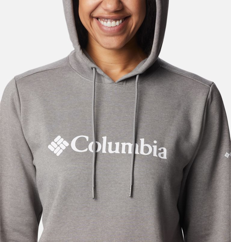 Thumbnail: Women's Columbia Logo Hoodie, Color: Light Grey Heather, image 4