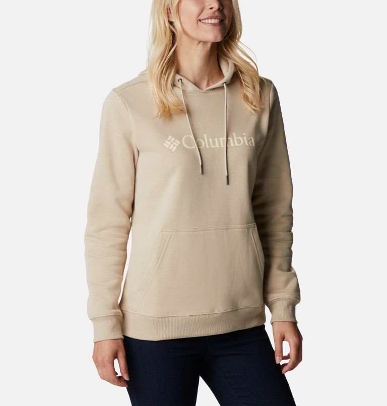 Women's Columbia Logo Hoodie, Color: Ancient Fossil