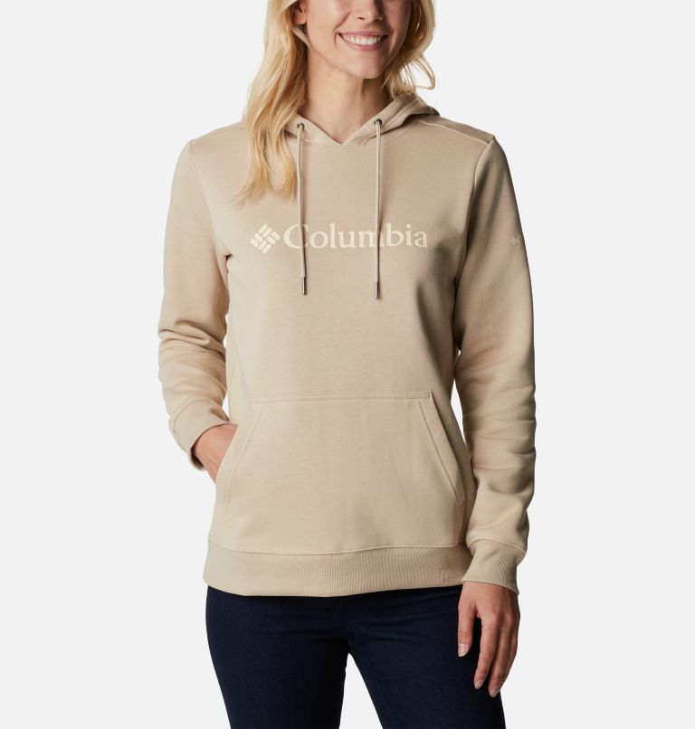 Women's Columbia Logo Hoodie, Color: Ancient Fossil