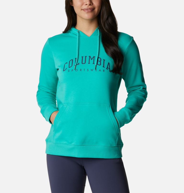 Women's Columbia Logo Hoodie, Color: Electric Turquoise