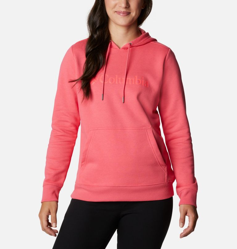 Columbia Logo Hoodie | 673 | XXL, Color: Bright Geranium, image 1