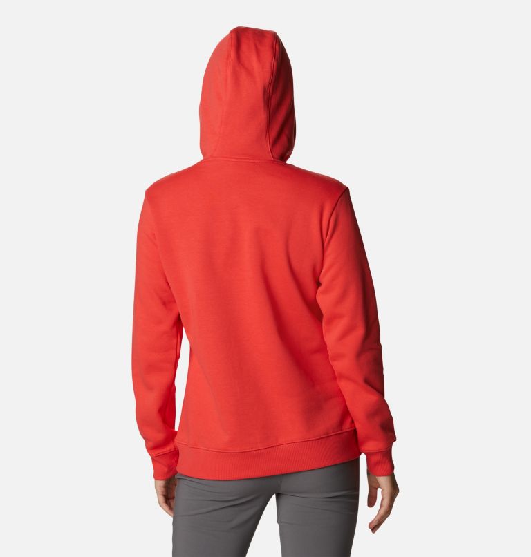 Columbia Logo Hoodie | 676 | S, Color: Red Hibiscus, image 2