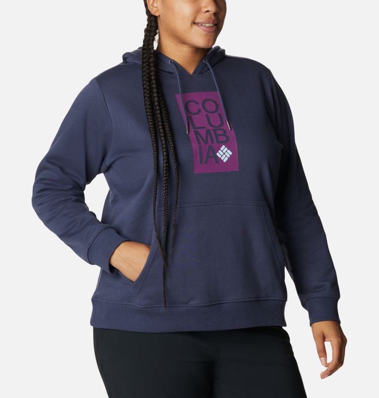 Women's Columbia Logo Hoodie - Plus Size, Color: Nocturnal
