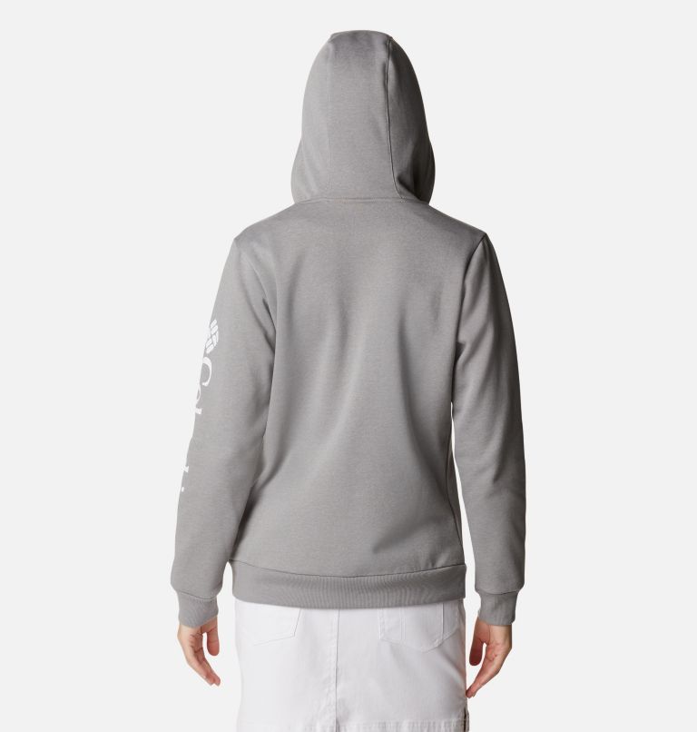 Women's Columbia Logo Full Zip Hoodie, Color: Monument Heather, Gem Columbia, image 2