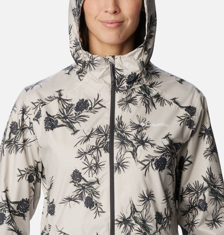 Women's Inner Limits II Rain Jacket, Color: Dark Stone Pinecones Print, image 4