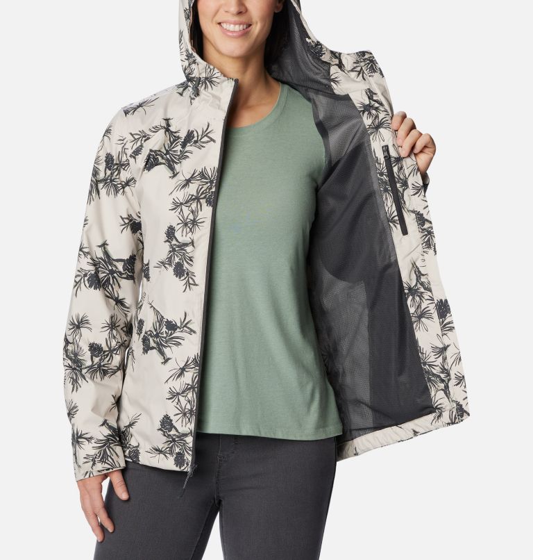 Women's Inner Limits II Rain Jacket, Color: Dark Stone Pinecones Print, image 5