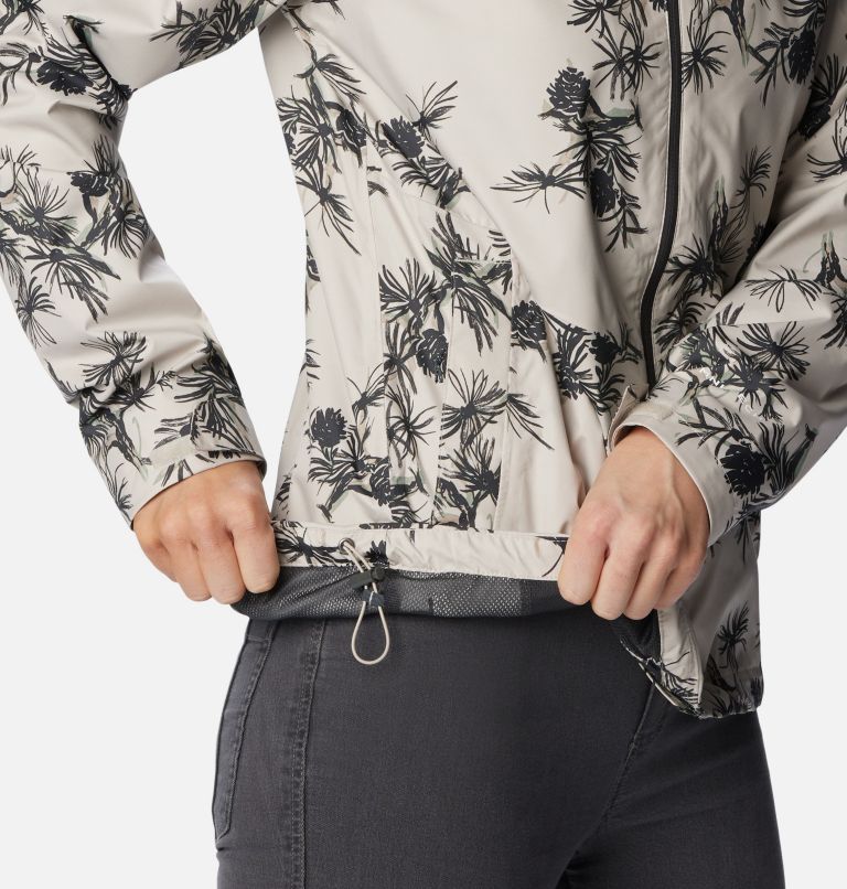 Women's Inner Limits II Rain Jacket, Color: Dark Stone Pinecones Print, image 6