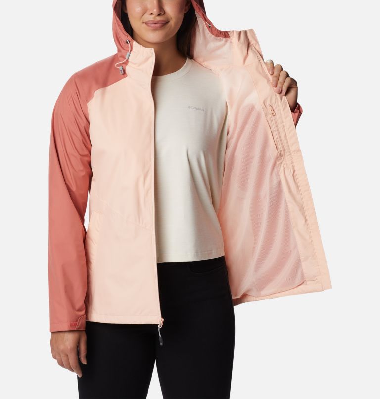 Women's Inner Limits II Rain Jacket, Color: Peach Blossom, Dark Coral, image 5