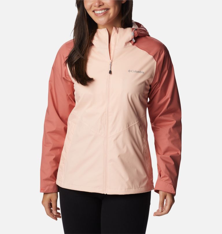 Women's Inner Limits II Rain Jacket, Color: Peach Blossom, Dark Coral, image 1