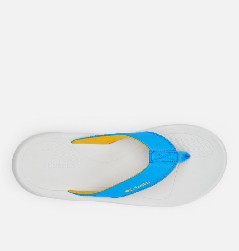 Men's Columbia Flip Flop, Color: Hyper Blue, Bright Marigold, image 3