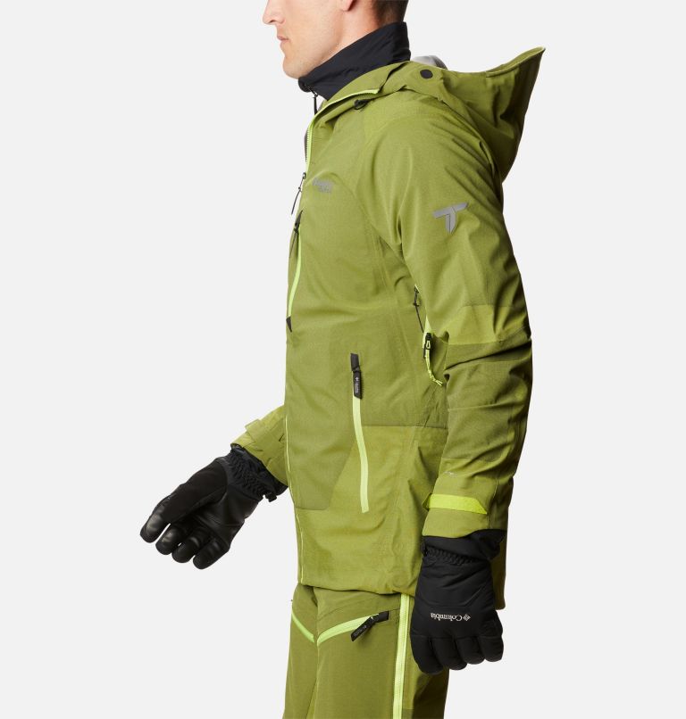 Thumbnail: Men's Powder Chute Ski Shell Jacket, Color: Bright Chartreuse, image 4