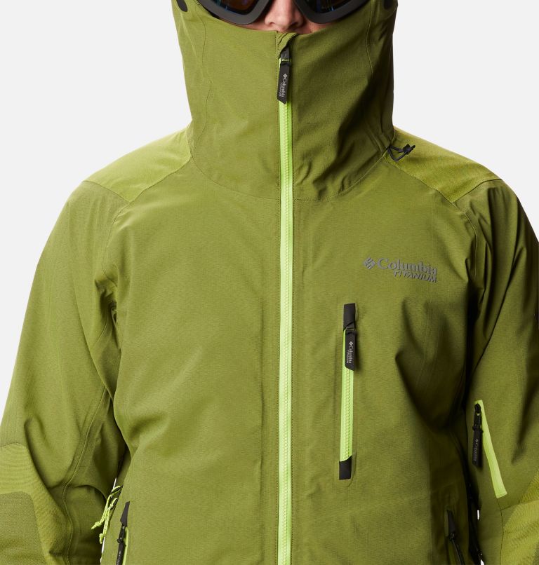 Thumbnail: Men's Powder Chute Ski Shell Jacket, Color: Bright Chartreuse, image 5