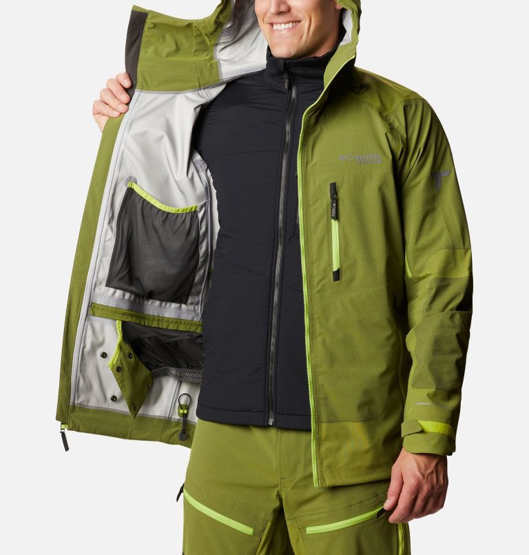 Men's Powder Chute Ski Shell Jacket, Color: Bright Chartreuse, image 5