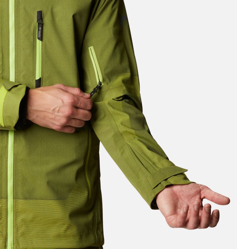 Thumbnail: Men's Powder Chute Ski Shell Jacket, Color: Bright Chartreuse, image 8