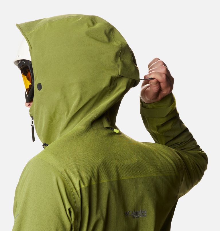 Men's Powder Chute Ski Shell Jacket, Color: Bright Chartreuse, image 8