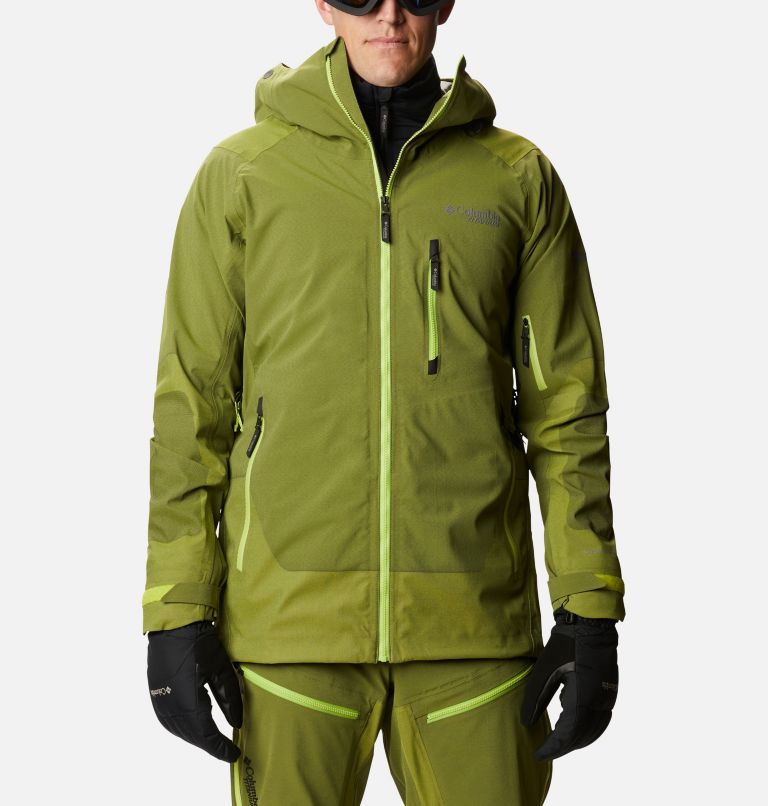 Men's Powder Chute Ski Shell Jacket, Color: Bright Chartreuse, image 1