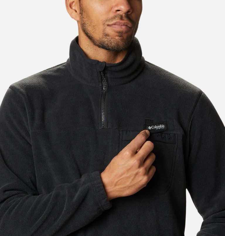 Men's PFG Grander Marlin MTR Fleece Pullover, Color: Black