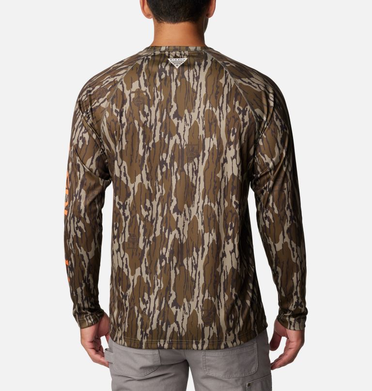Men's PHG Super Terminal Shot Long Sleeve Shirt, Color: Mossy Oak Bottomland, Blaze Logo, image 2