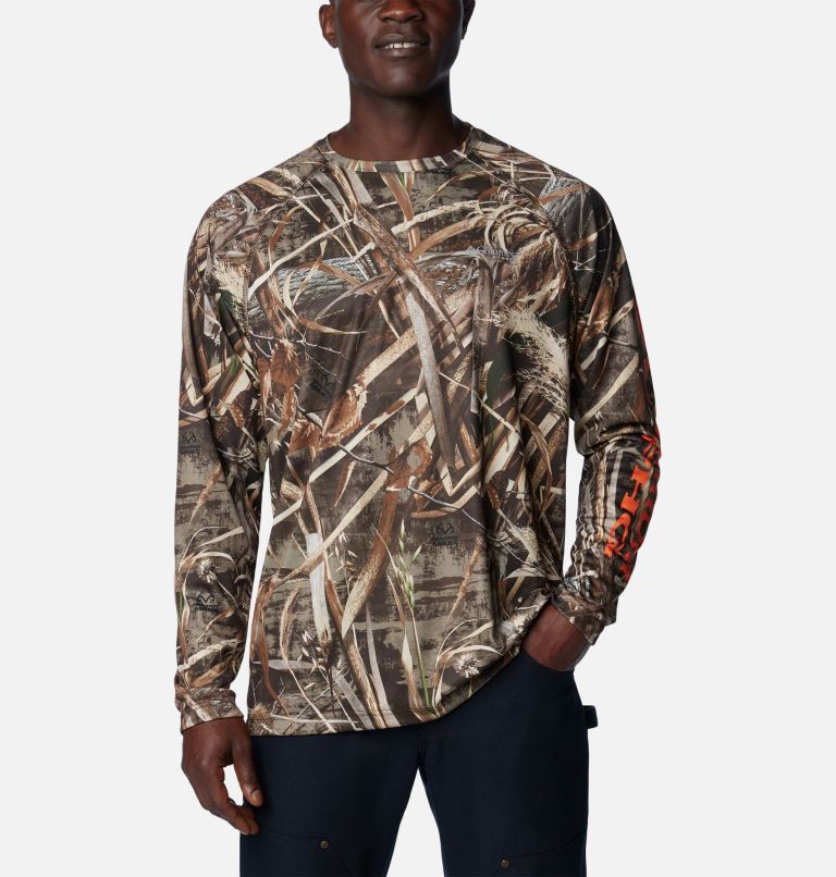 Men's PHG Super Terminal Shot Long Sleeve Shirt, Color: Realtree Max5, Blaze Logo, image 1