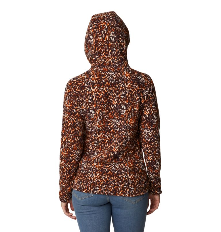 Women's Ali Peak Hooded Fleece, Color: Warm Copper Terrain Print, image 2